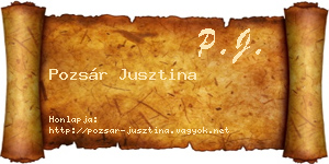 Pozsár Jusztina névjegykártya